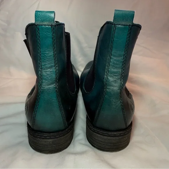Remonte Teal Leather Ankle Boots - Picture 4 of 9